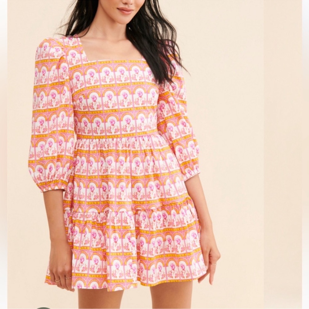 Glamorous Matchbox A-Line Cotton Print Mini Dress